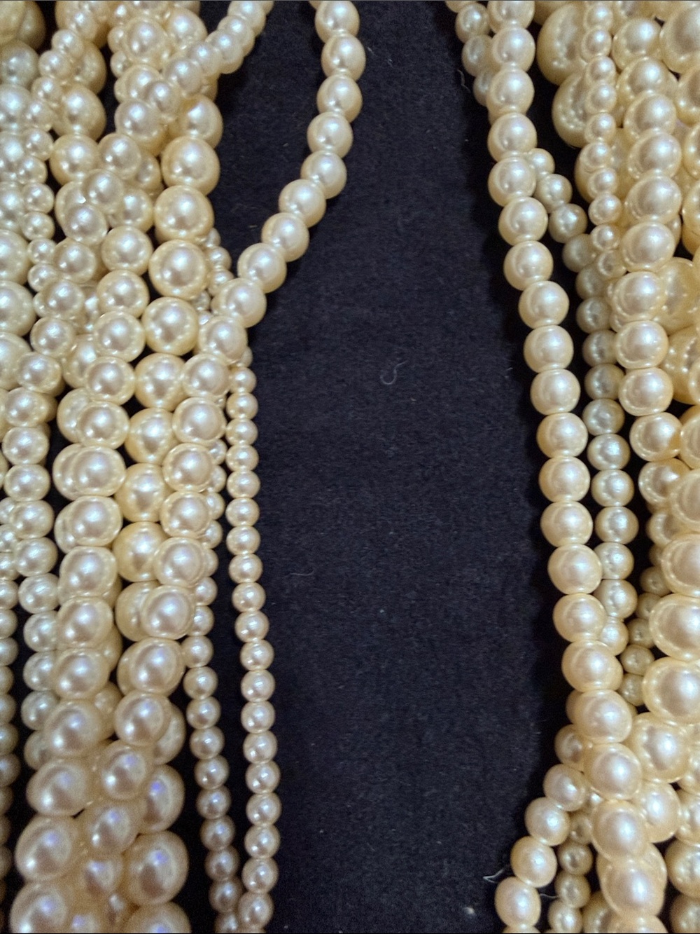 Carolee Ivory Multi-Strand Faux Pearl Necklace with Gold-Tone Clasp - Picture 7 of 11